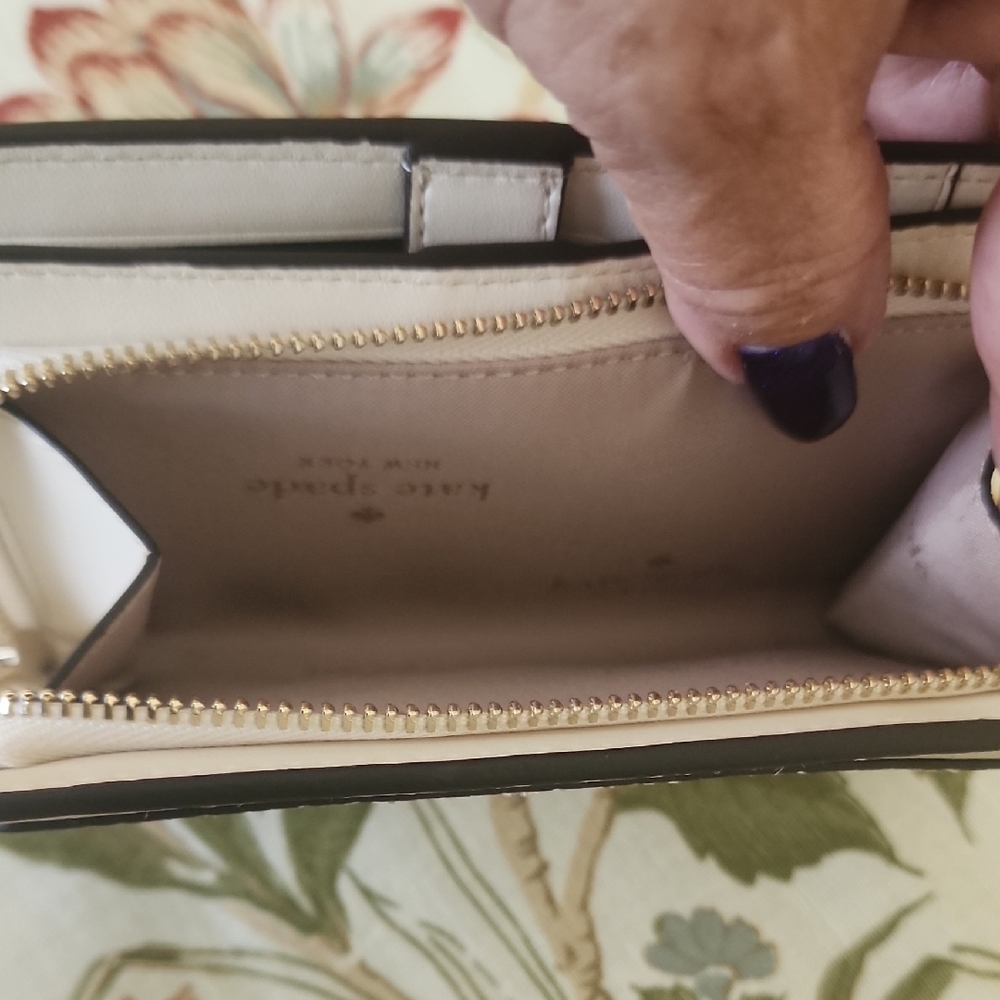 Kate Spade Lena Colorblock Cream and Tan Wallet - Picture 8 of 14